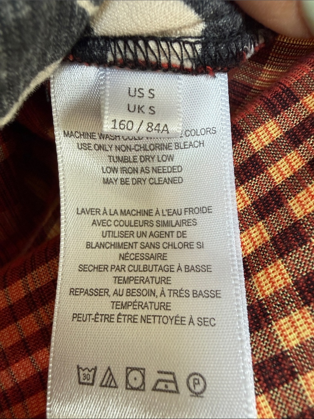 BDG Red Plaid-Lined Top with Black Graphic Detail - Picture 5 of 7